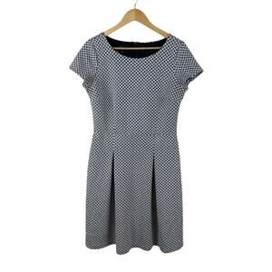 Talbots Womens Black White A-line Dress Size 10 Knee Length Business Office